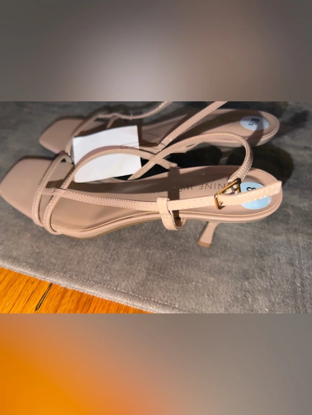 Nude Square-Toe Kitten Heels  w/ Straps - Brand New with Tags.- Size 8.5